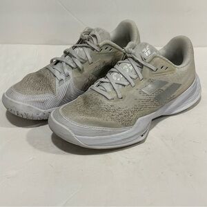 Babolat Women's Jet Mach 3 All Court Tennis Shoes White Gray Lightweight Size 8